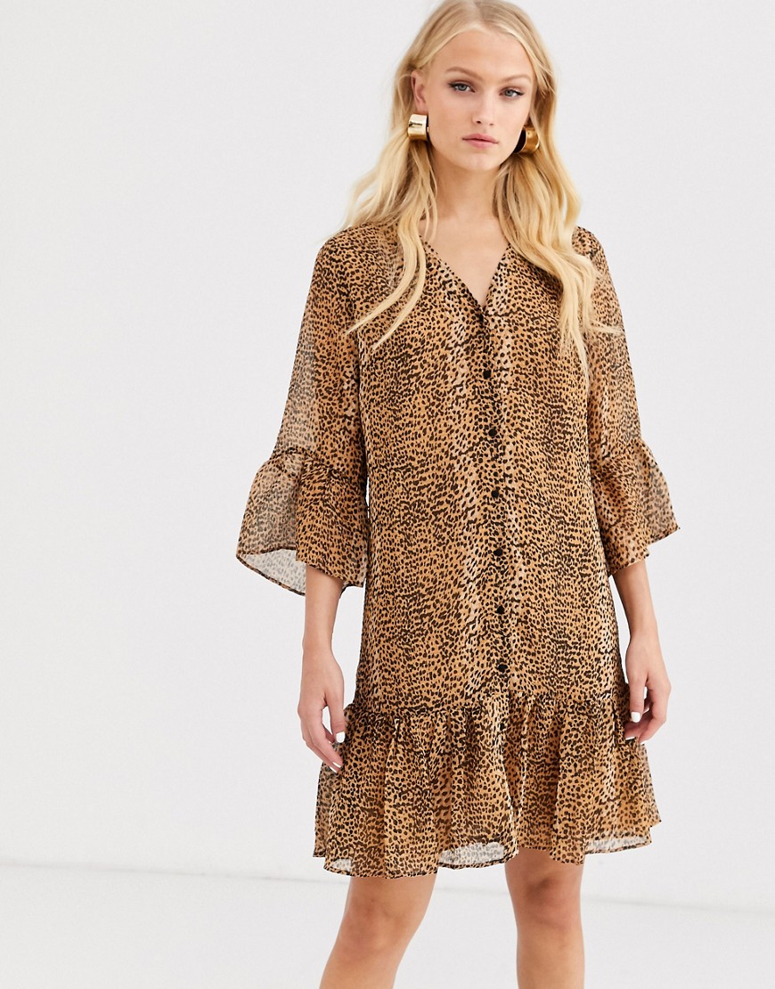 In Wear – Tanya – Leopardmönstrad klänning-Brun