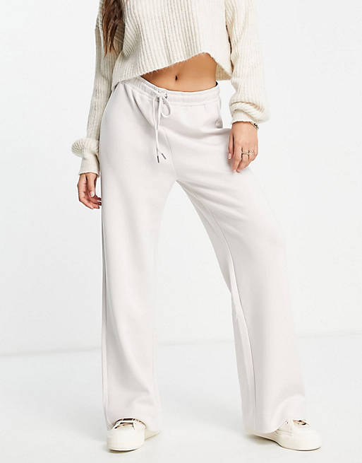 In Wear Vincenti co-ord jersey wide leg joggers in off-white