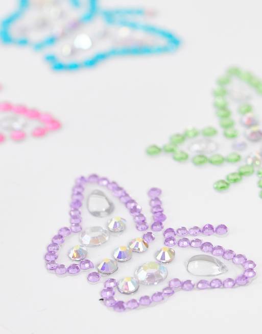 In Your Dreams 90s Pastel Papillion Butterfly Shape Face & Hair Gems | ASOS
