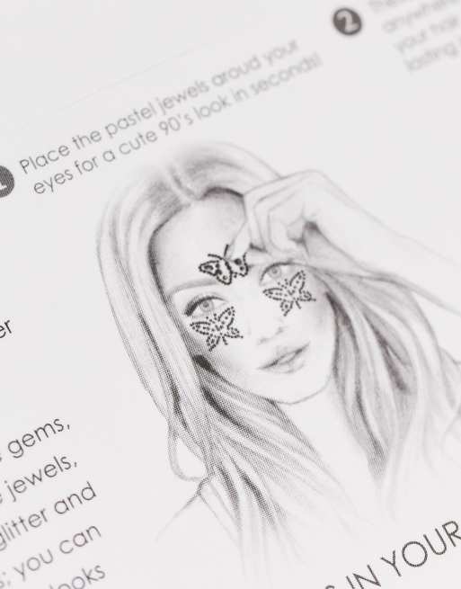 In Your Dreams - 90's Pastel Papillion - Gemme per viso e capelli a farfalla, 4 di 4