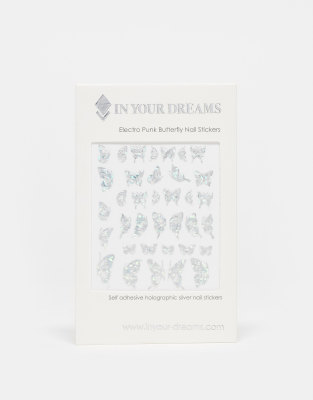 In Your Dreams In Your Dreams Butterfly Electro Punk Hollo 3D Nail Stickers-Multi