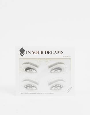 In Your Dreams In Your Dreams Clustered Natural Pearls Face Gems-Gold