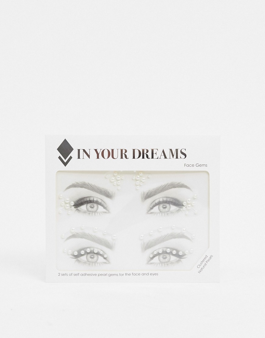 In Your Dreams Clustered Natural Pearls Face Gems-Gold