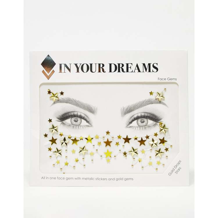 In Your Dreams Gold Drop Stars Face Gems