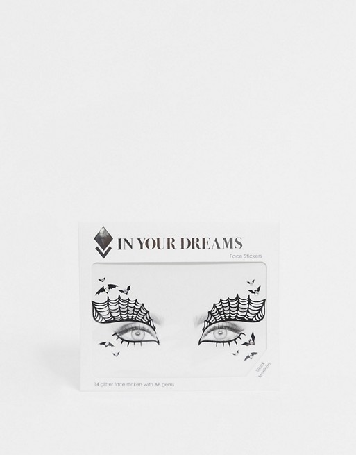 In Your Dreams Halloween Black Merlinite Face Stickers