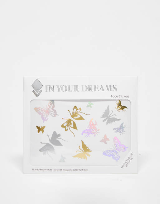In Your Dreams – Holograficzne naklejki na twarz i włosy z motywem motyli
