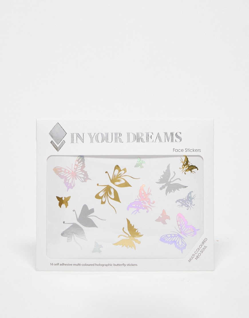 In Your Dreams Holographic Butterfly Neo-Soul Face and Hair Stickers-Multi