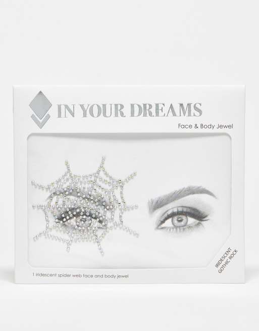 In Your Dreams – Opalizująca biżuteria na twarz i ciało w kształcie pajęczyny