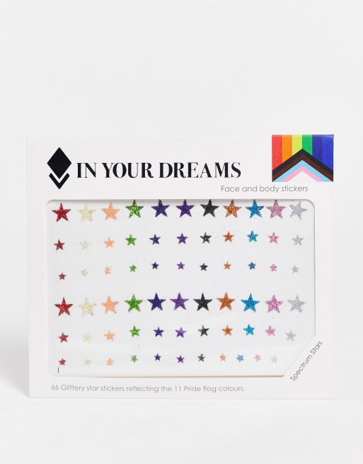In Your Dreams - PRIDE - Autocollants étoile arc-en-ciel pour le visage
