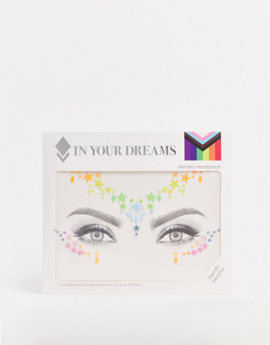 In Your Dreams Pride Metallic Morpho Face Stickers-Multi