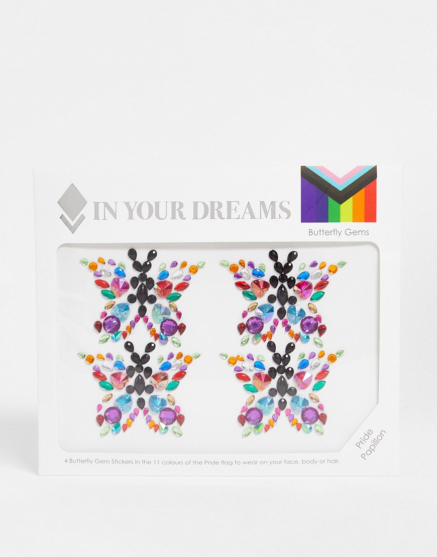 In Your Dreams Pride Papillion Butterfly Shape Face Gems-Multi