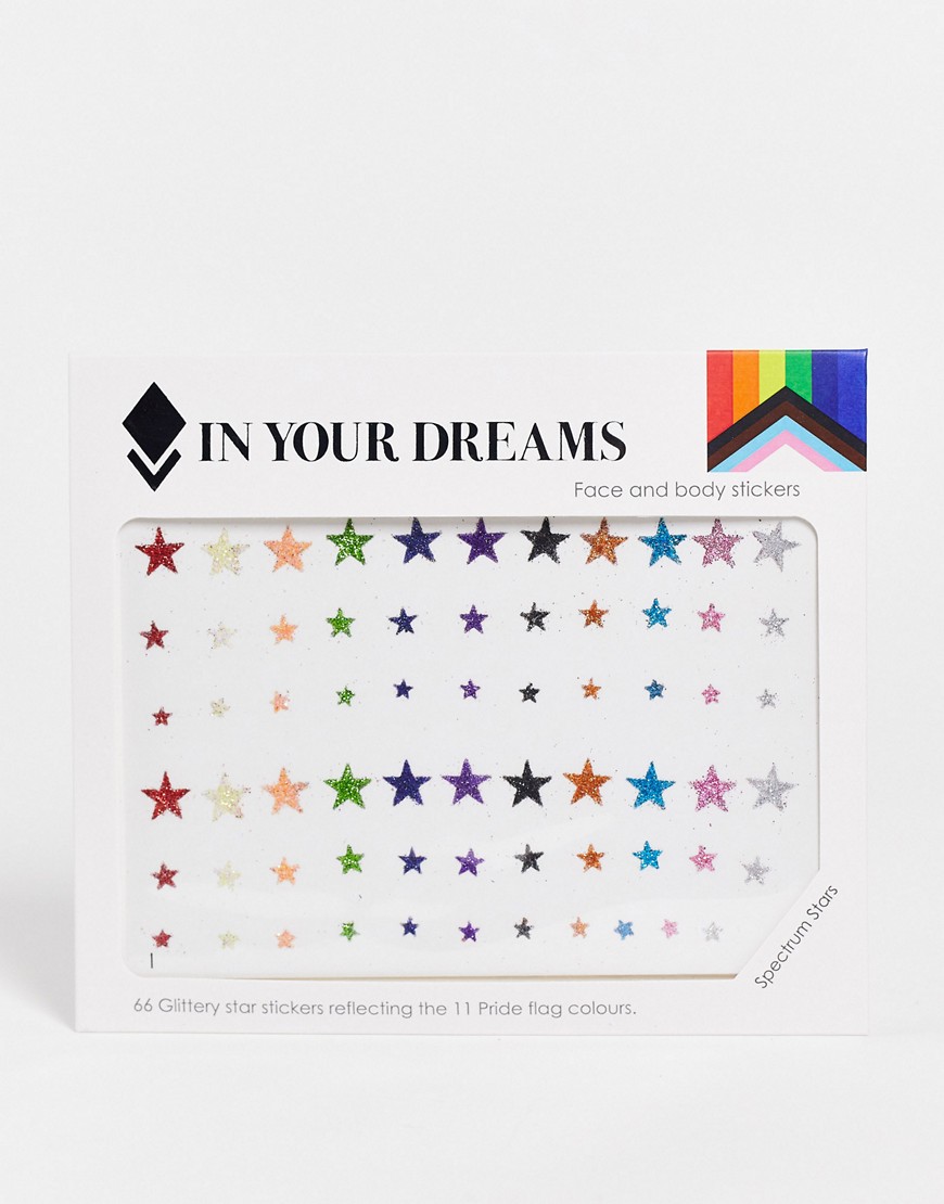 In Your Dreams PRIDE Rainbow Stars Face Stickers-Multi