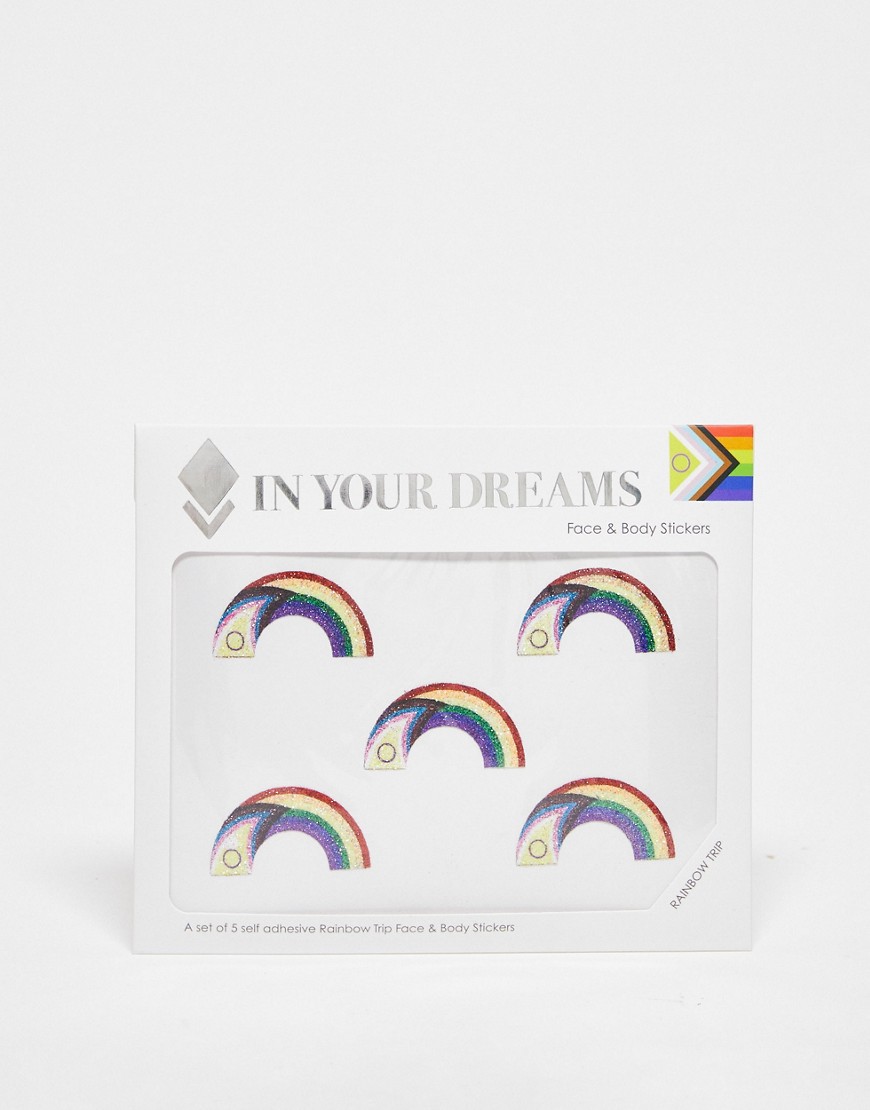 In Your Dreams Pride Rainbow Trip Face & Body Stickers-Multi