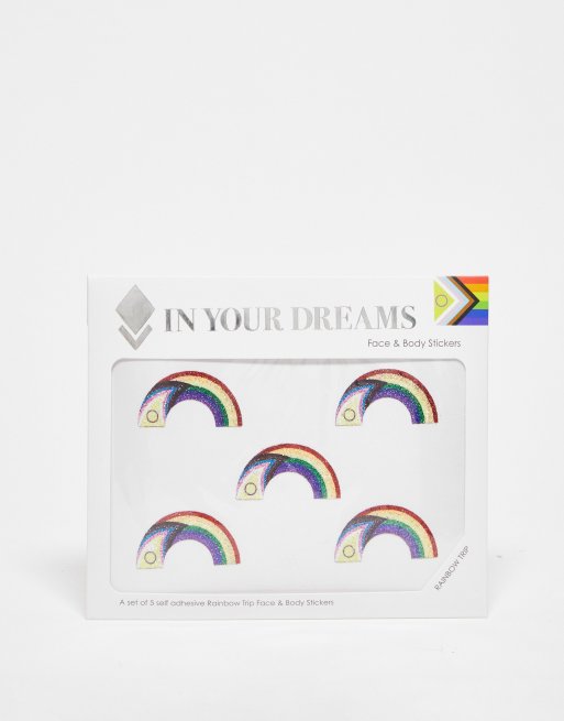 In Your Dreams - Pride Rainbow Trip - Klistermærker til ansigt og krop med regnbuedesign