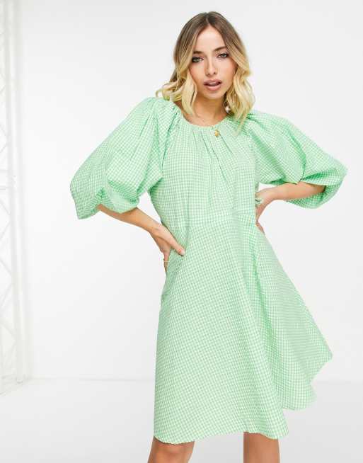 Green polka clearance dot dress asos