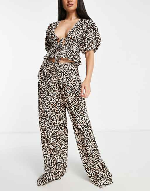 Leopard print crop on sale trousers