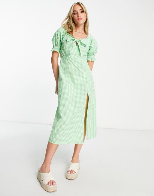 bow front midi dress