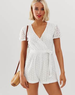 white broderie anglaise playsuit