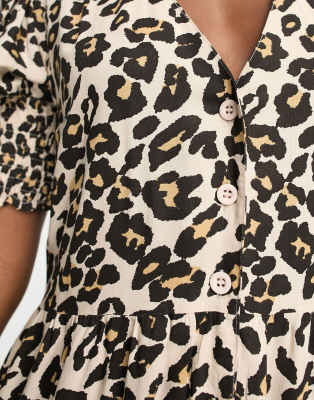 Leopard print button outlet down dress