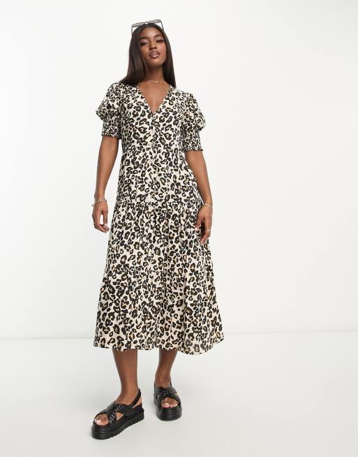 Button down leopard print dress best sale