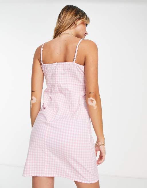 Pink gingham hot sale mini dress