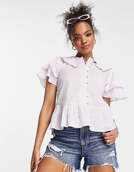 Influence collared blouse in lilac