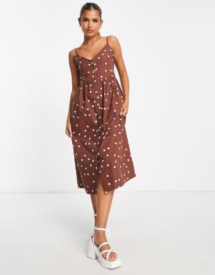 Polka dot sale cami midi dress