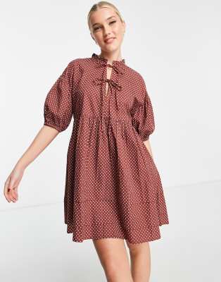red gingham dress Sleeveless Midi mother-of-the-bride-dress Burgundy A-line High Neck Color:Espresso