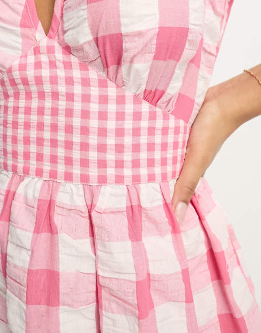 Pink gingham dress outlet womens