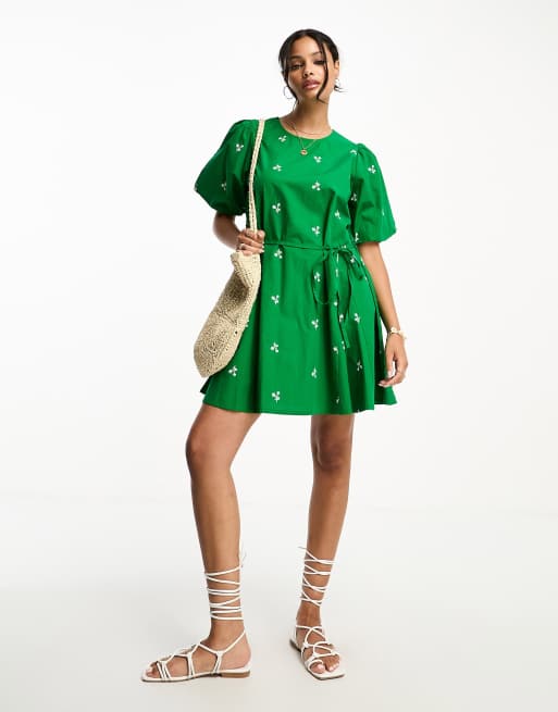 Green store cotton dress