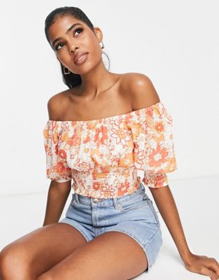 Influence crop top co-ord in floral print