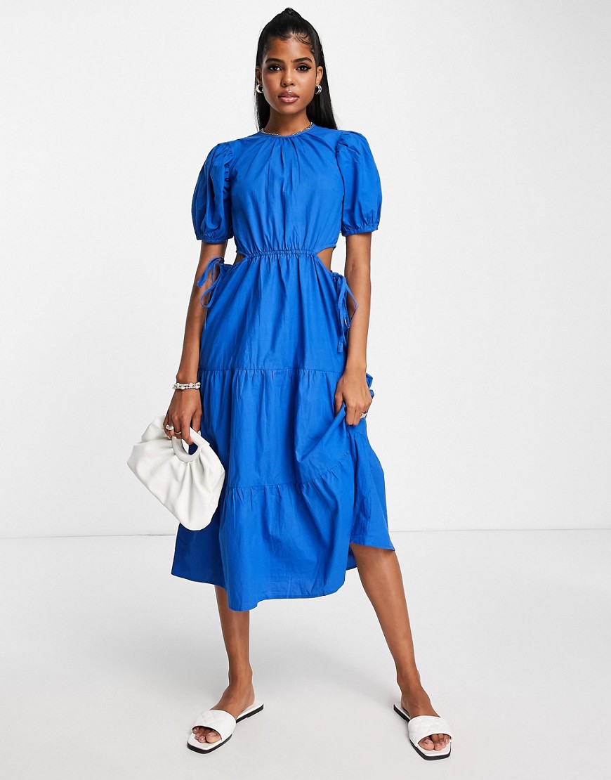 Influence Cut Out Side Midi Dress In Cobalt Blue | ModeSens