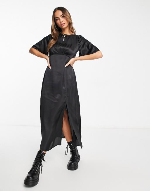 Black dress flutter on sale sleeve