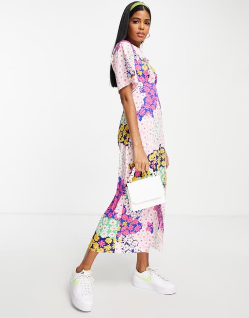 Asos floral tea dress best sale