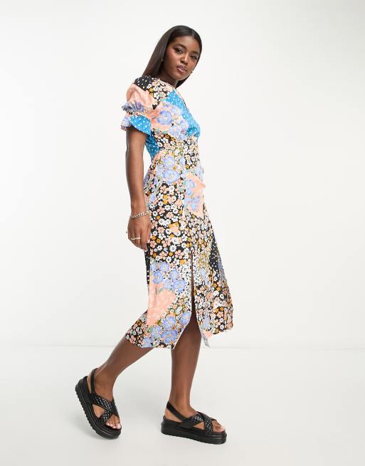 Mixed floral shop print dress