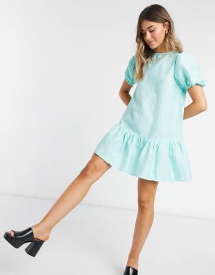 frill hem smock dress
