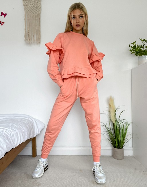 Influence joggers co-ord in peach
