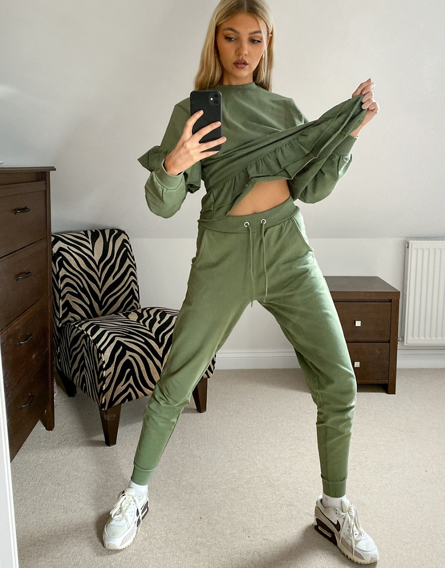 Influence joggers co-ord in soft khaki-Green