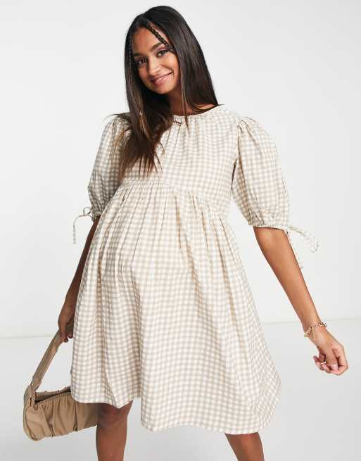 Maternity 2025 gingham dress