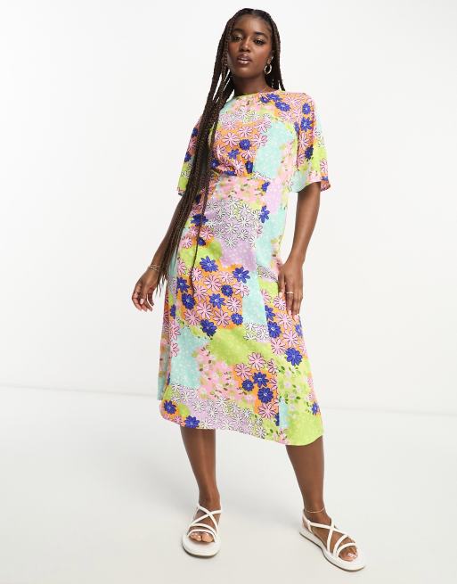 Topshop austin floral midi hot sale dress