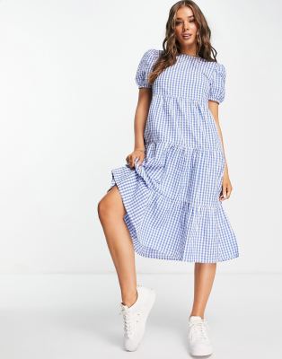 asos blue gingham dress