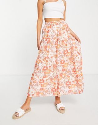 Influence midi skirt co-ord in floral print