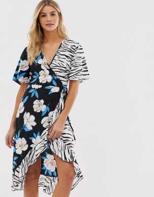 zebra wrap dress