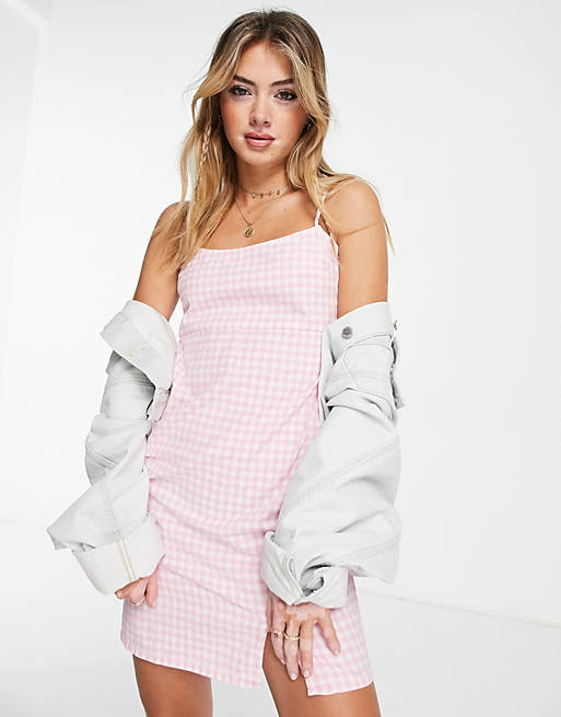 Influence - Mini cami-jurk met gingham ruit in roze