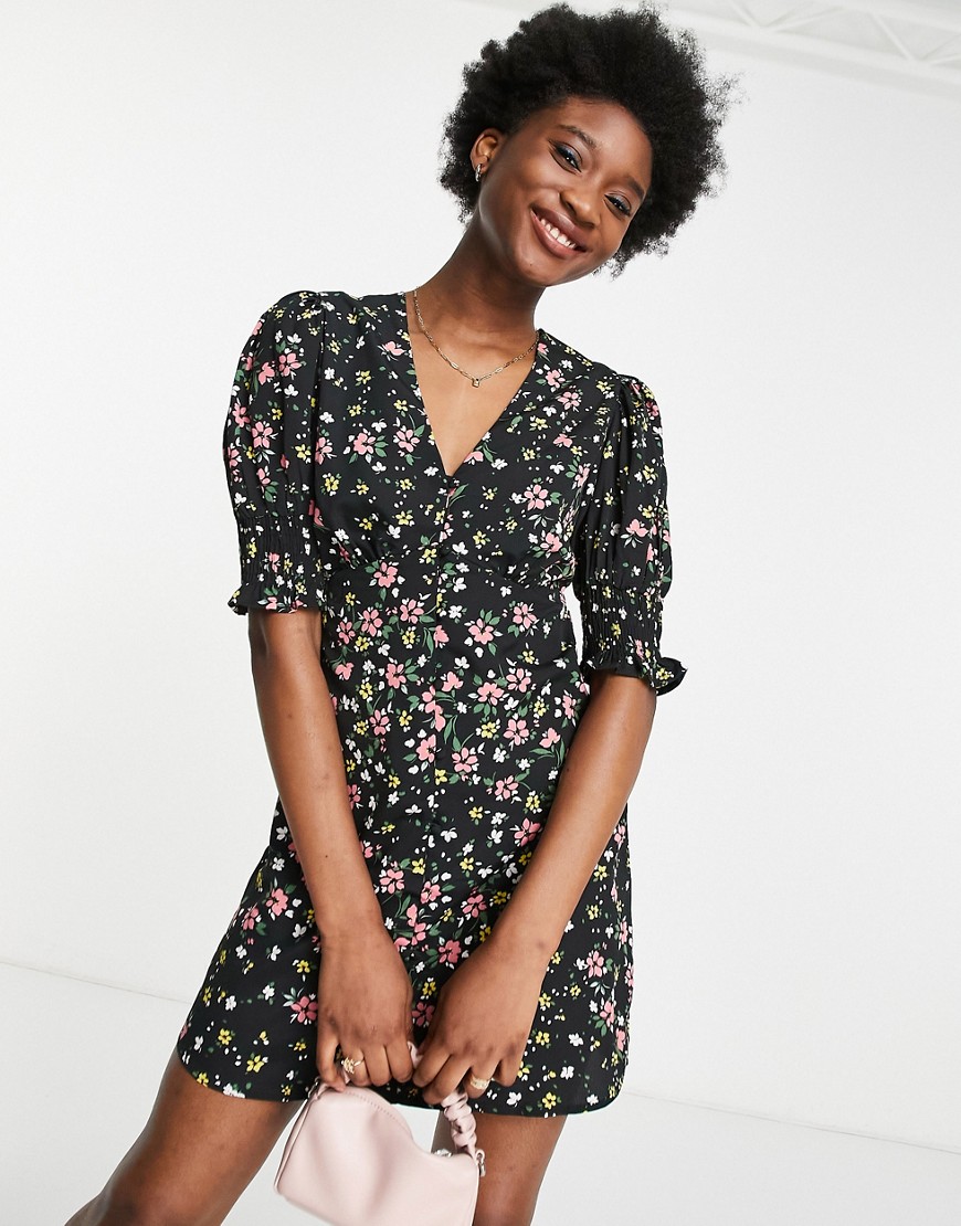 Influence mini dress in ditsy floral print-Multi