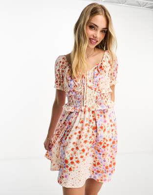 Influence mini dress in ditsy floral print