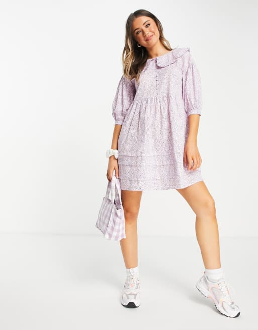 Purple peter store pan collar dress