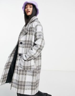 Influence oversized coat in check