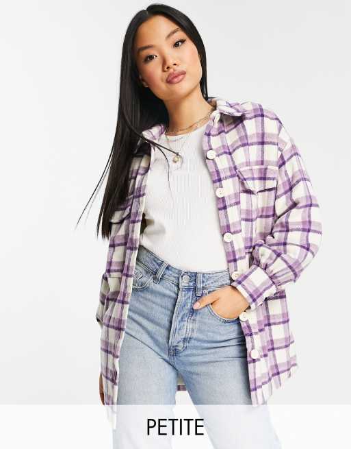 Influence Petite - Camicia giacca multicolore a quadri