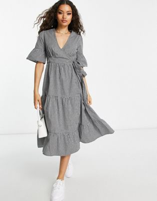 Petite Linen-Cotton Wrap Dress